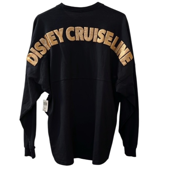 🆕 Disney Cruiseline Jersey Gold Glitter Puffed Graphics Size M - Picture 3 of 13